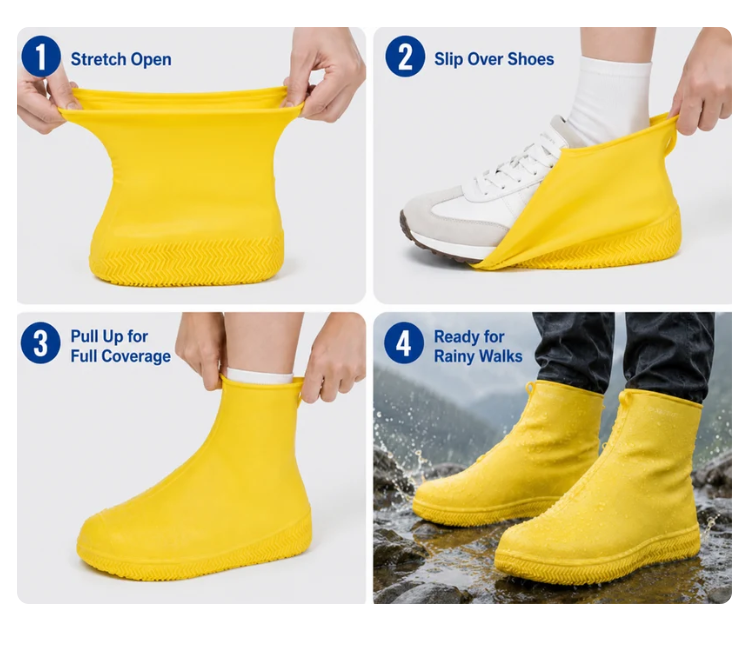 🌧️ Keep Your Shoes Clean, Dry & Ready for Anything! 👟 Heavy-Duty Waterproof Shoe Covers