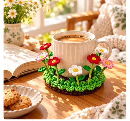 🌸 Flowers That Never Fade! 🌷 Handmade Crochet Floral Coasters – A Little Bloom for Every Table