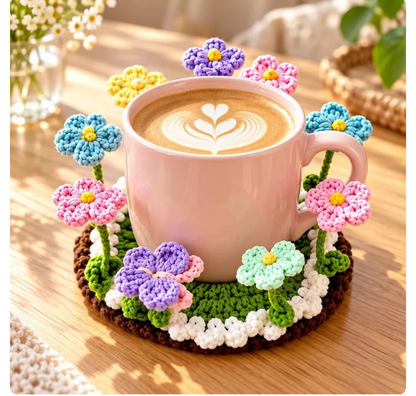 🌸 Flowers That Never Fade! 🌷 Handmade Crochet Floral Coasters – A Little Bloom for Every Table