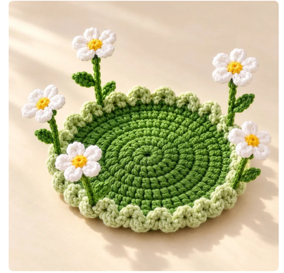 🌸 Flowers That Never Fade! 🌷 Handmade Crochet Floral Coasters – A Little Bloom for Every Table