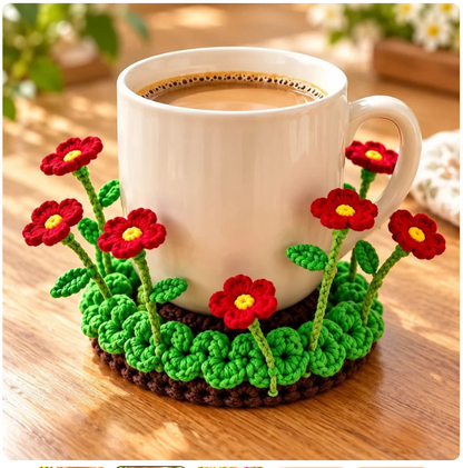 🌸 Flowers That Never Fade! 🌷 Handmade Crochet Floral Coasters – A Little Bloom for Every Table