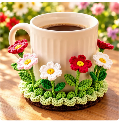 🌸 Flowers That Never Fade! 🌷 Handmade Crochet Floral Coasters – A Little Bloom for Every Table