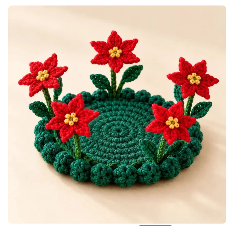 🌸 Flowers That Never Fade! 🌷 Handmade Crochet Floral Coasters – A Little Bloom for Every Table
