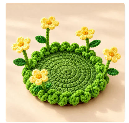 🌸 Flowers That Never Fade! 🌷 Handmade Crochet Floral Coasters – A Little Bloom for Every Table