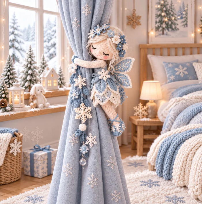 🌸Fairy Hug Crochet Curtain Tiebacks – 5 Magical Little Fairies to Hold Your Curtains & Brighten Your Day
