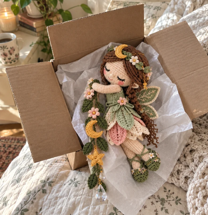 🌸Fairy Hug Crochet Curtain Tiebacks – 5 Magical Little Fairies to Hold Your Curtains & Brighten Your Day