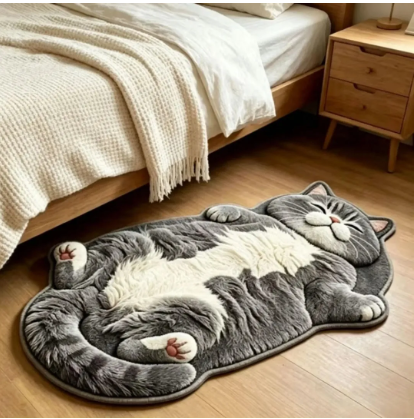 🔥BEST SELLER 🐱Chubby Tabby Cat Shaped Rug