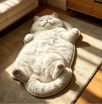 🔥BEST SELLER 🐱Chubby Tabby Cat Shaped Rug