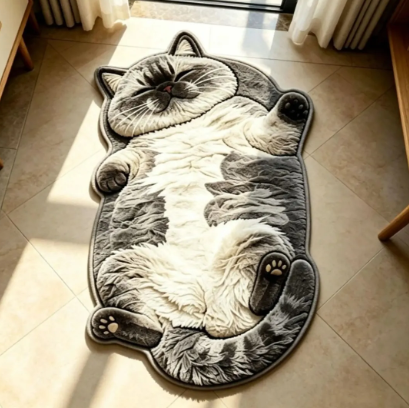 🔥BEST SELLER 🐱Chubby Tabby Cat Shaped Rug