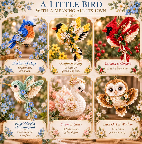 💖 LAST DAY 50% OFF – 🐦DIY Crochet Bird Ornament Kit | Handmade with Love, Filled with Hope & Blessings