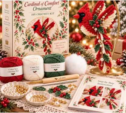 💖 LAST DAY 50% OFF – 🐦DIY Crochet Bird Ornament Kit | Handmade with Love, Filled with Hope & Blessings
