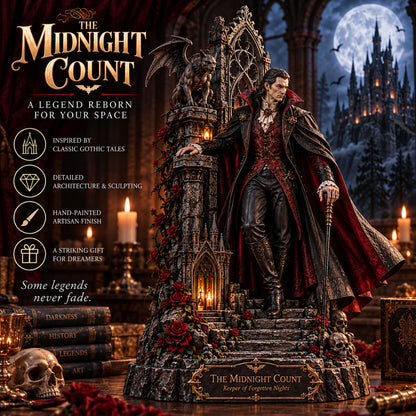🦇 The Midnight Count — Gothic Vampire Lord Collectible Statue | Dark Fantasy Desk Décor 🖤