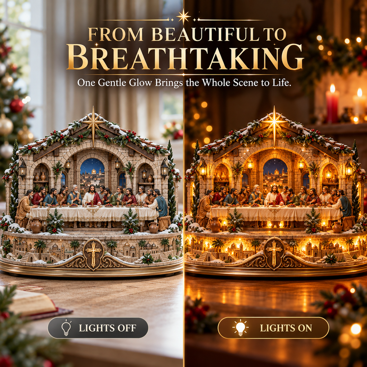 ✨ Ready to Bring Faith to Life?! ✝️ 2026 Lighted Last Supper Christmas Village – A Glowing Celebration of Love & Hope!
