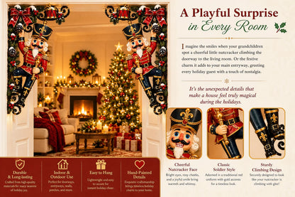 🎄 Who’s Climbing Your Doorway?! 🎁 2026 Christmas Nutcracker Corner Decor – A Little Holiday Magic in Every Corner!