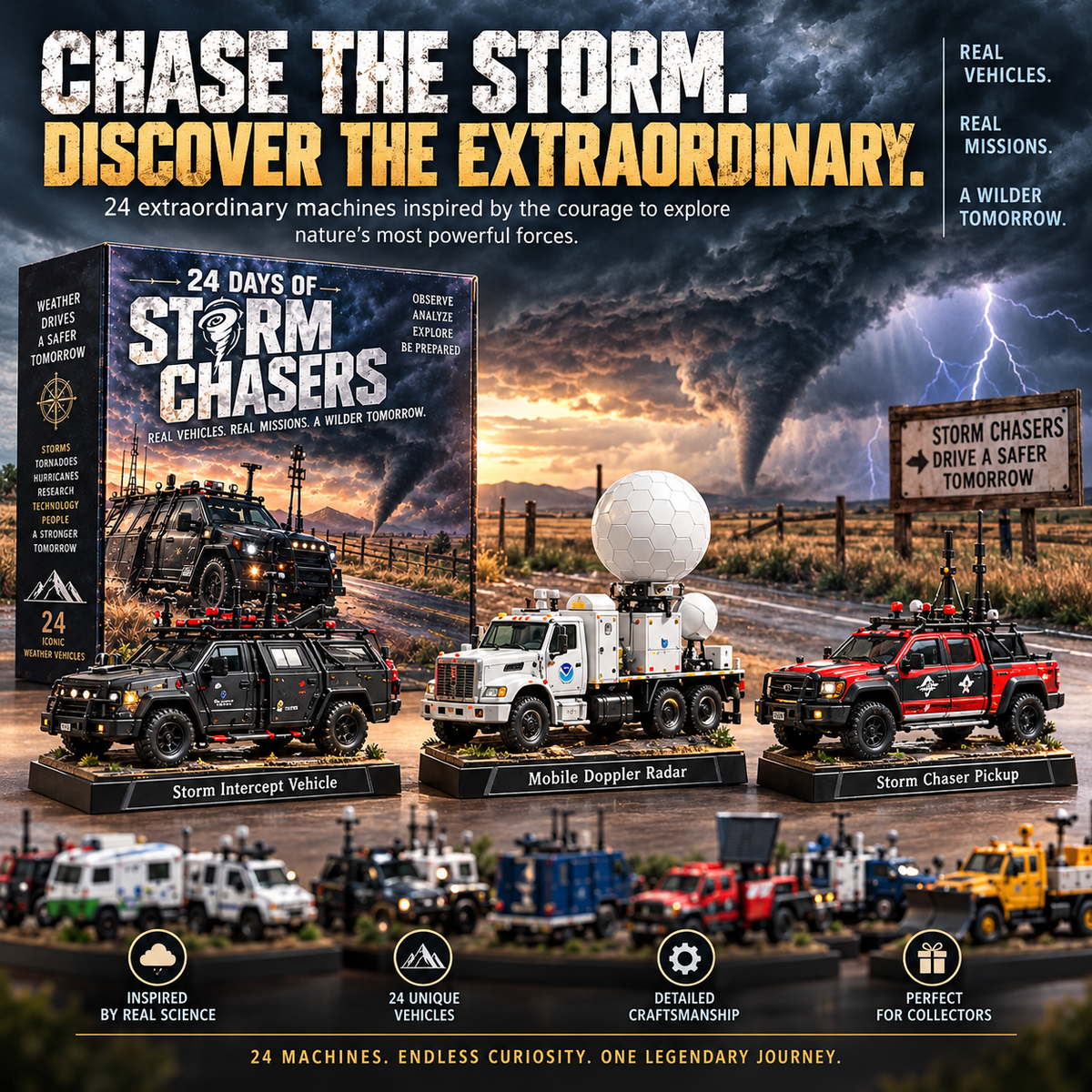 🌪️ Ready to Chase the Storm?! 🚙 2026 Storm Chasers Collection – 24 Days of Legendary Weather Machines & Wild Adventures!