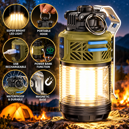 2-in-1 Camping Lantern with Mosquito Repellent, Perfect for Backyard BBQ