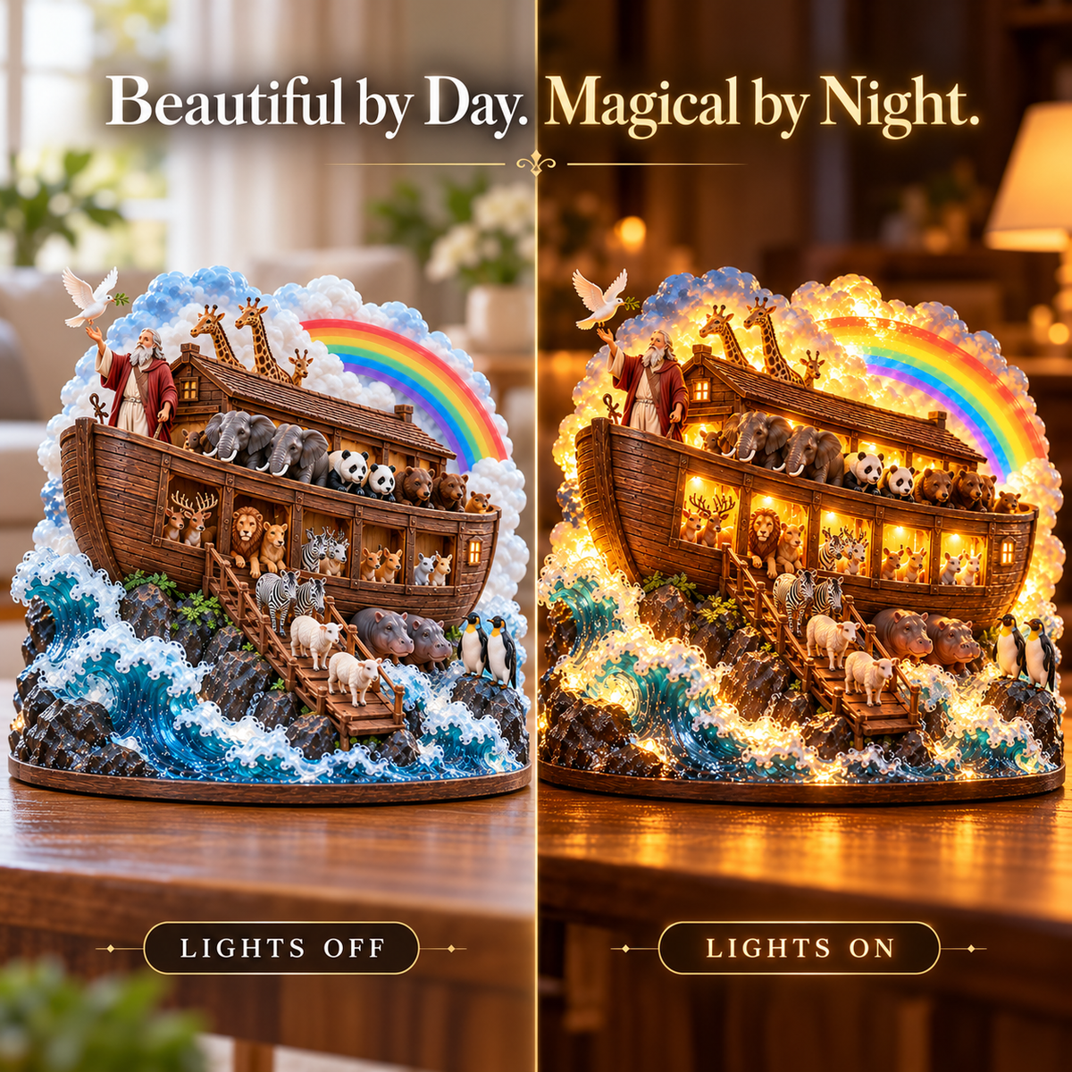 🕊️ Ready to Bring God's Promise Home?! 🌈 2026 Illuminated Noah's Ark – A Glowing Symbol of Faith, Hope & New Beginnings!