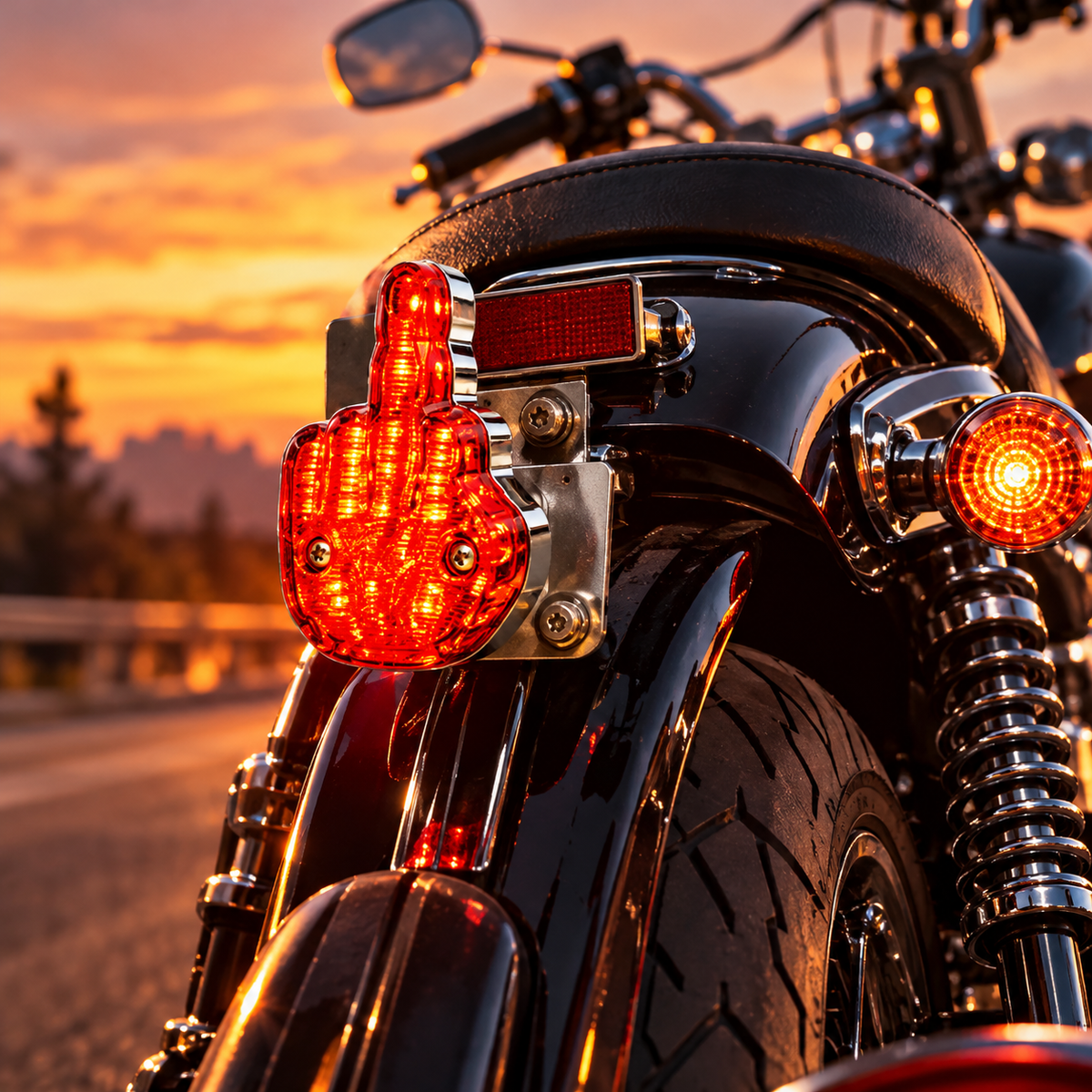 🔥 Got an Attitude?! 🏍️ Give the World the Finger – Bold Red LED, Zero Apologies!