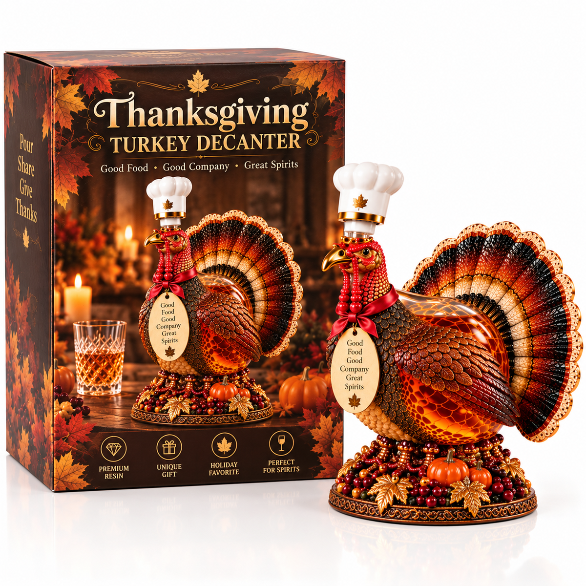 🦃 Who Said the Turkey Was Just for Dinner?! 🥃 Thanksgiving Turkey Whiskey Decanter – A Holiday Showstopper!