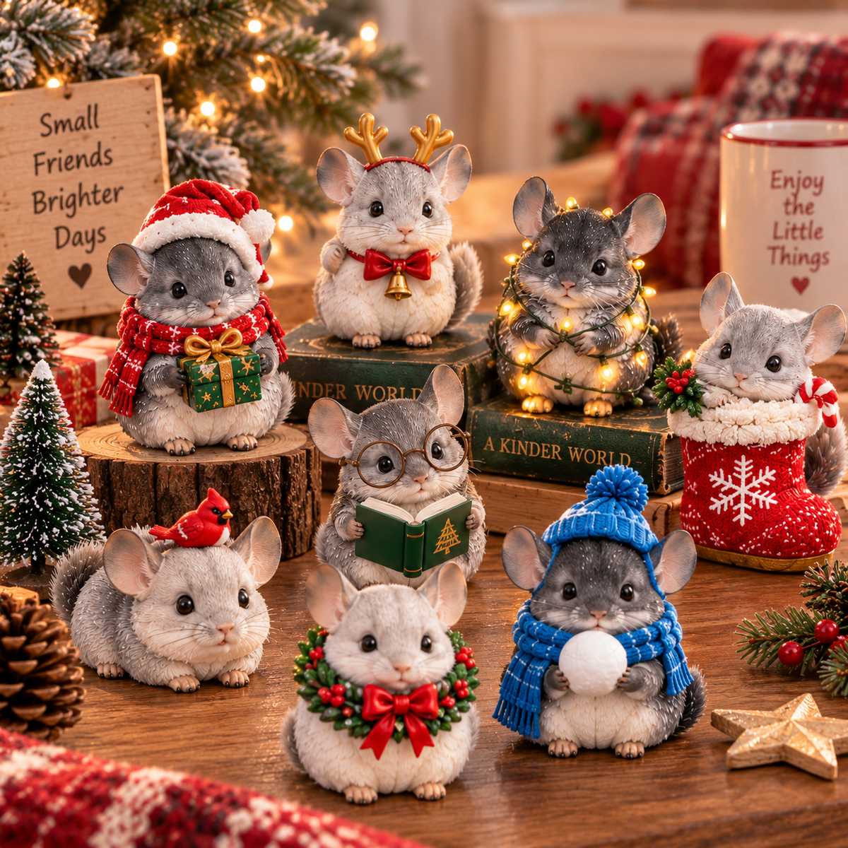 24 Days of Chinchillas Advent Calendar – 24 Unique Chinchilla Figurines | Christmas Countdown Gift