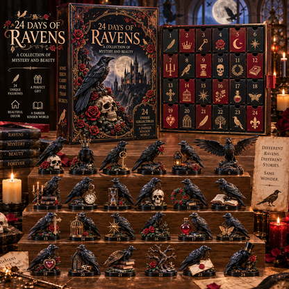 🖤 24 Days of Ravens Advent Calendar – 24 Gothic Raven Collectibles, One Mysterious Christmas Journey 🐦‍⬛🌹