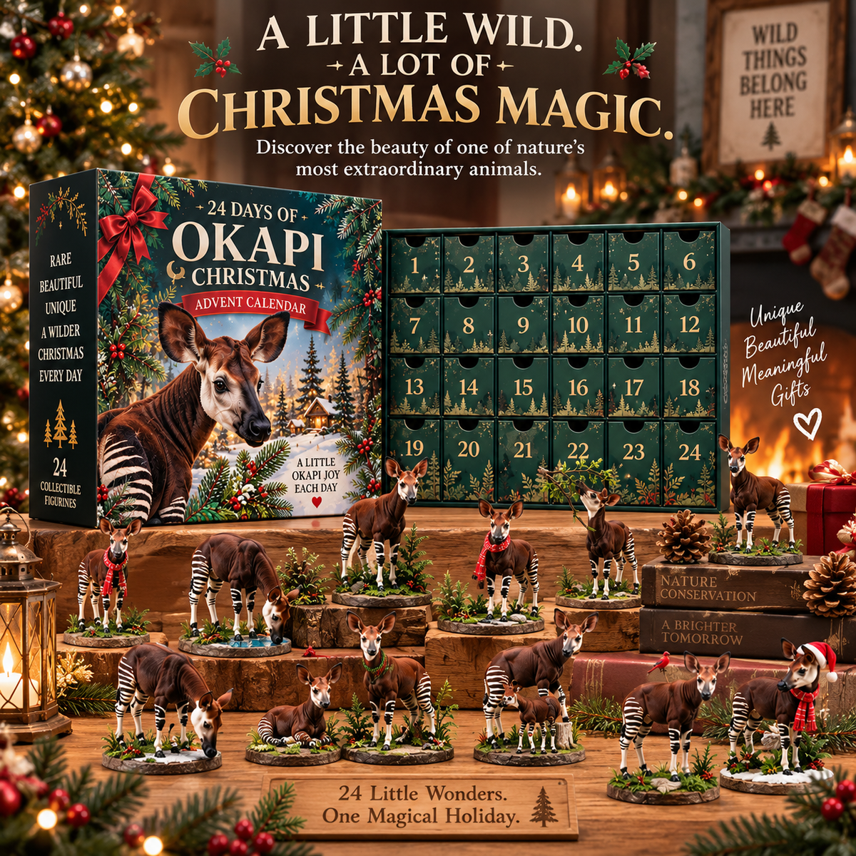 🌿 Ever Seen Nature's Hidden Wonder?! 🎄 2026 Okapi Christmas Advent Calendar – 24 Days of Wild Discoveries & Collectible Surprises!