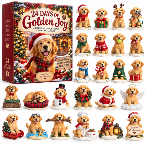 🔥Hot Sale 50% OFF!🎄🐾24 Days of Golden Joy – Golden Retriever Christmas Advent Calendar