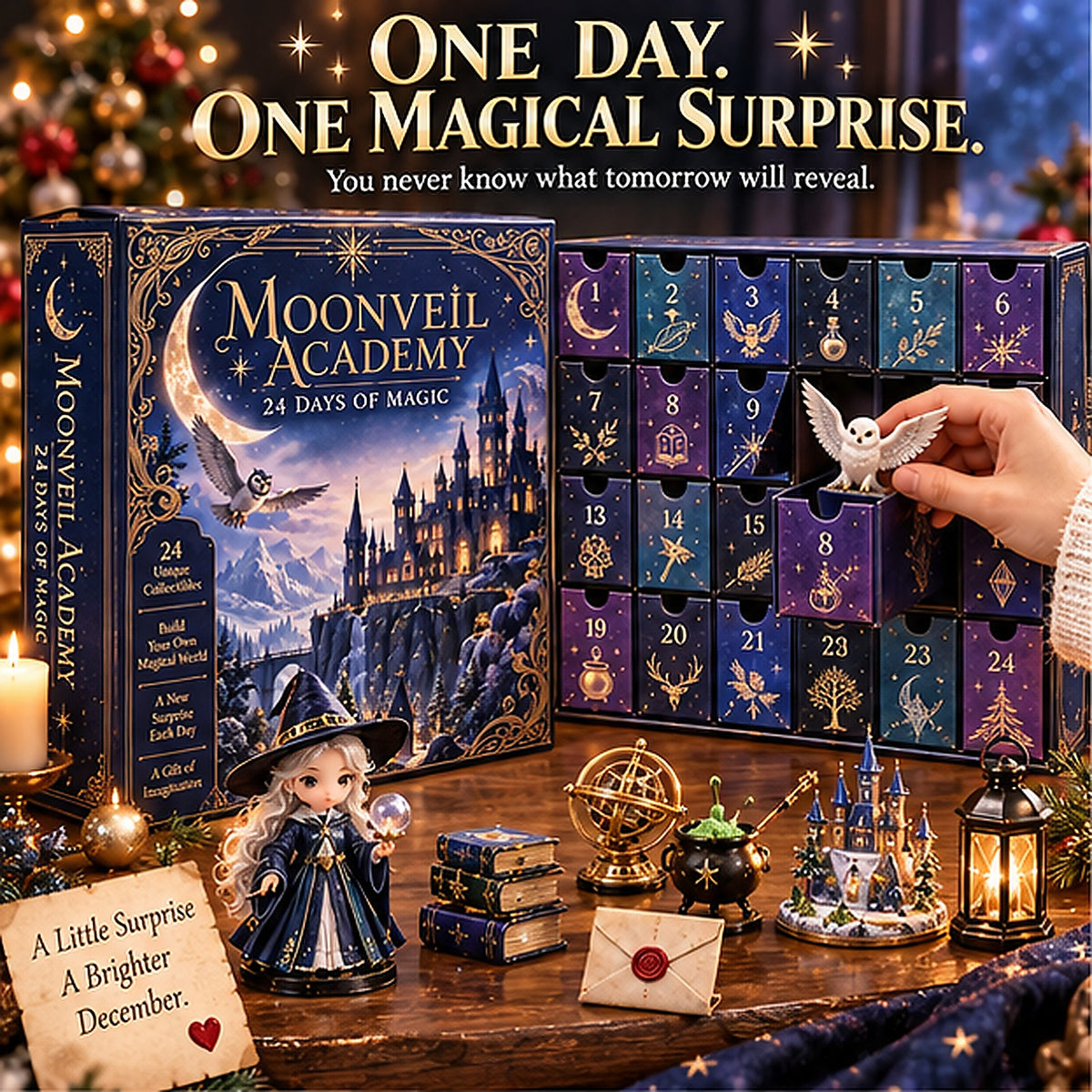 🌙Moonlight Magic Academy -24 Days Magic Advent Calendar | 24 Magical Collection Miniatures And Charming Christmas Surprises✨