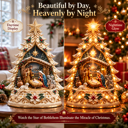 🌟 Ready to Witness the Miracle of Christmas?! ✨ 2026 Illuminated Nativity Christmas Tree – Let the Star of Bethlehem Shine!