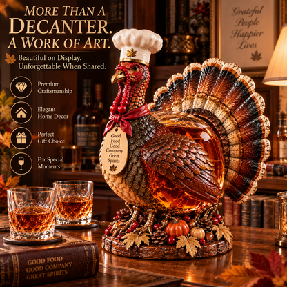 🦃 Who Said the Turkey Was Just for Dinner?! 🥃 Thanksgiving Turkey Whiskey Decanter – A Holiday Showstopper!