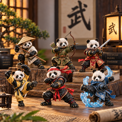 Martial Arts Panda Warrior Advent Calendar – 24 Unique Kung Fu Panda Figurines
