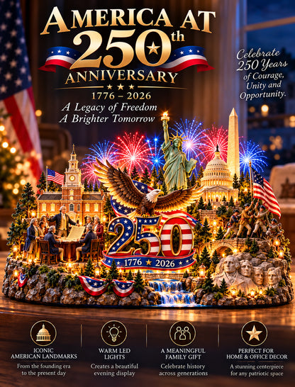 US Celebrate 250 Years of America! ✨ 1776–2026 Illuminated Anniversary Keepsake
