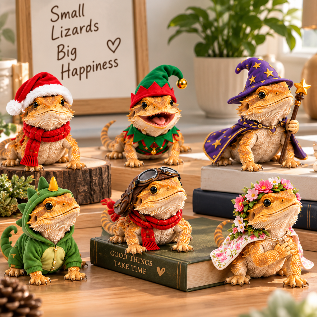 24 Days of Bearded Dragon – 24 Unique Miniature Figurines | Christmas Collectible Gift Set