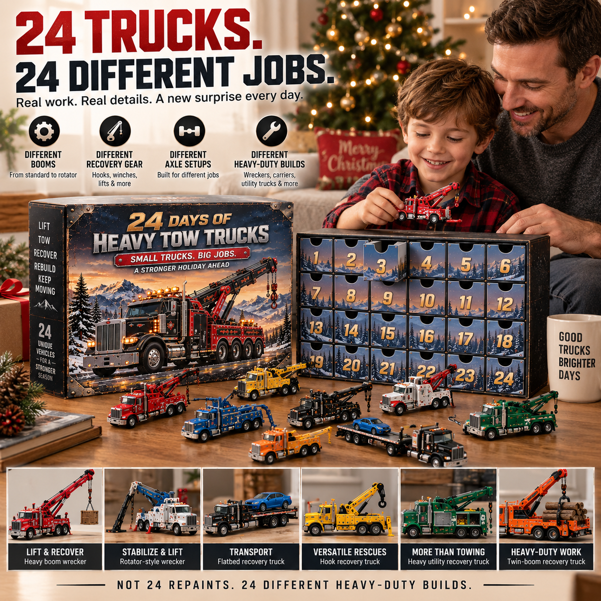 24 Days of Heavy Tow Trucks – 24 Unique Heavy-Duty Recovery Truck Collection 🚛🎄