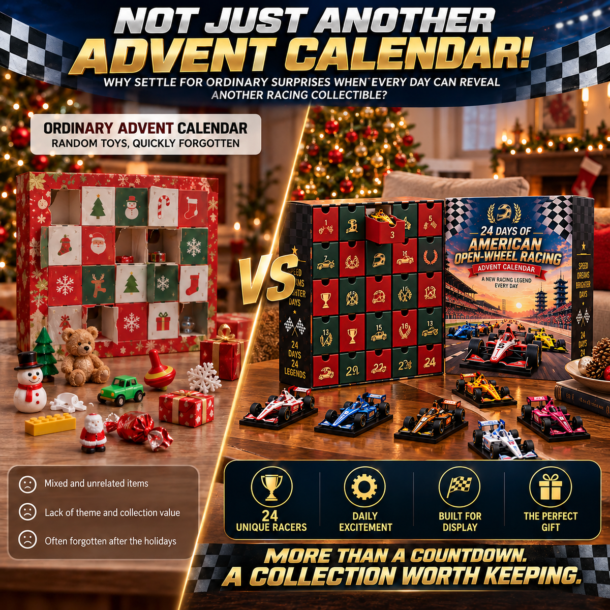 🏁 Ready to Race Into Christmas?! 🏎️ 2026 American Open-Wheel Racing Advent Calendar