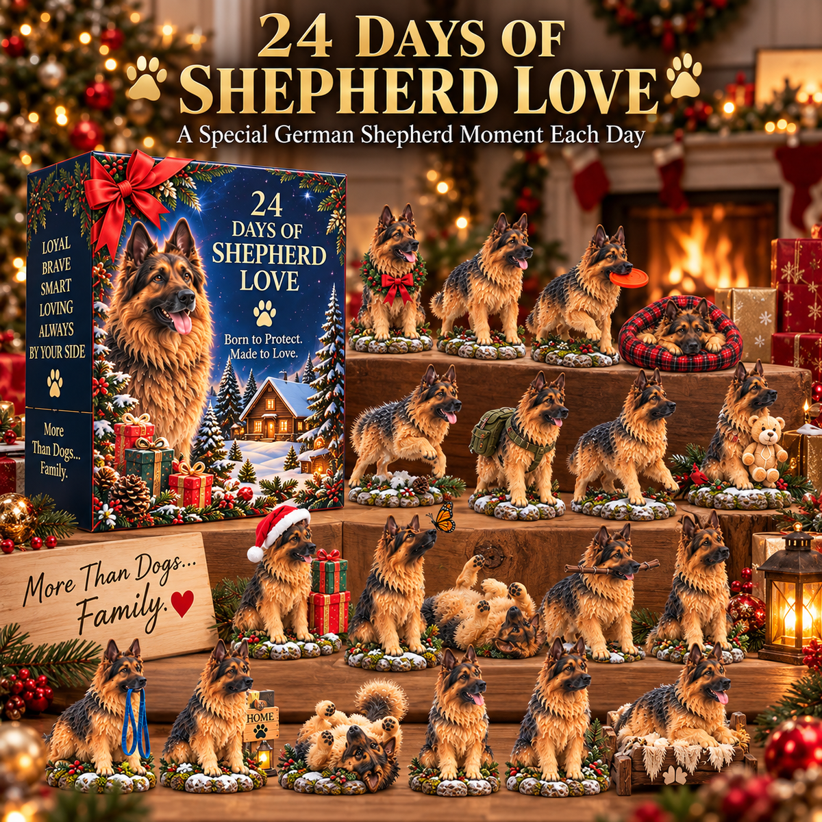 🐺 24 Days of Shepherd Love – Born to Protect, Made to Love! ❤️ 24 German Shepherd Advent Calendar Collectibles 🎄