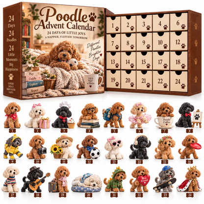 🐩24 Days of Poodle Happiness – Christmas Advent Calendar | 24 Unique Poodle Collectible Figurines