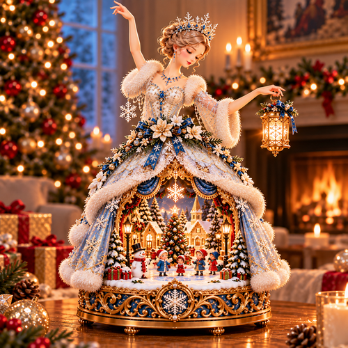 ❄️ Enchanted Winter Ballerina Christmas Lamp ✨ – Light-Up Snow Village Figurine | Magical Holiday Decor & Gift