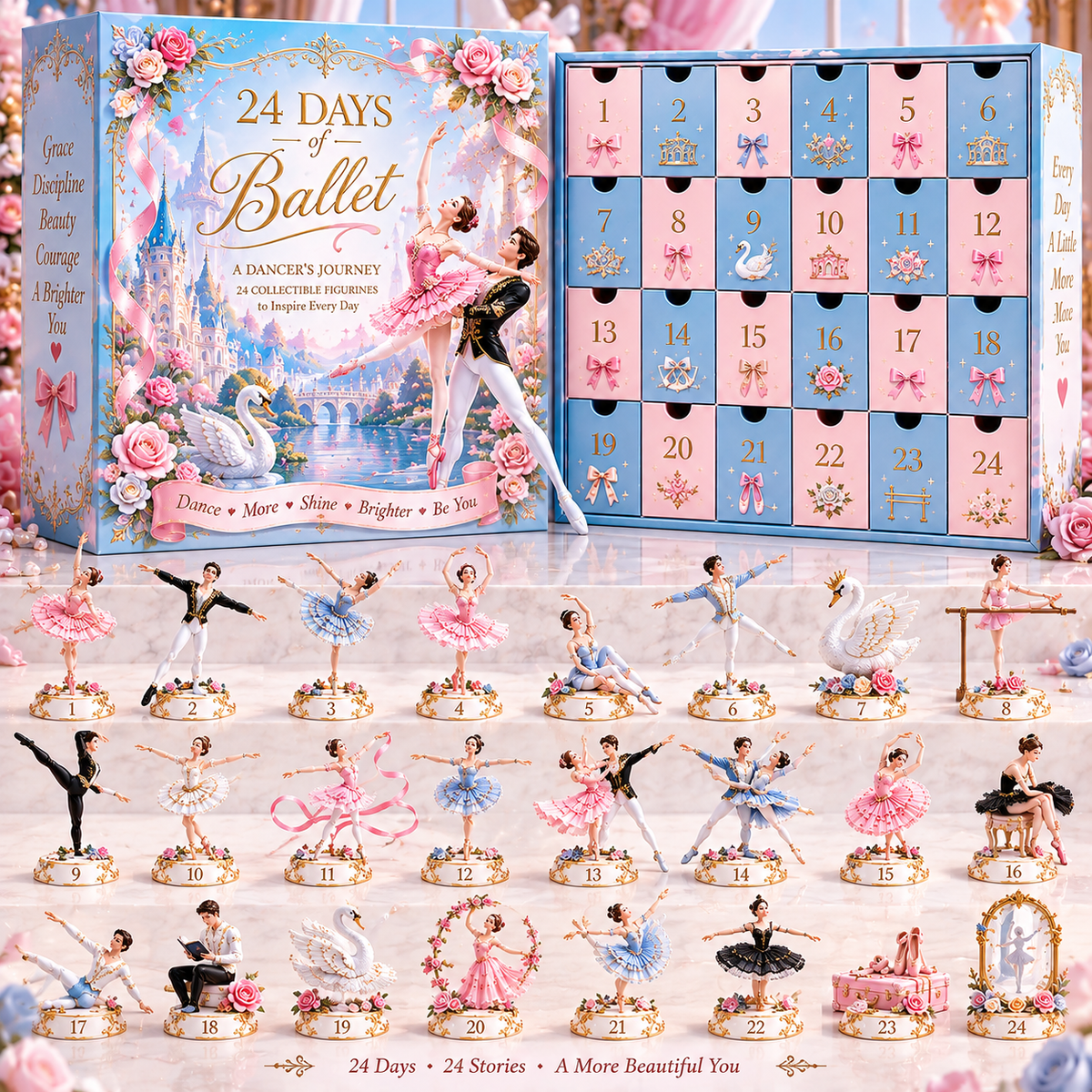 🎀Is that a swan? No way! It’s a ballerina!24 Poseable Ballet Dancer Figurines Gift Collection– Dear&Dream