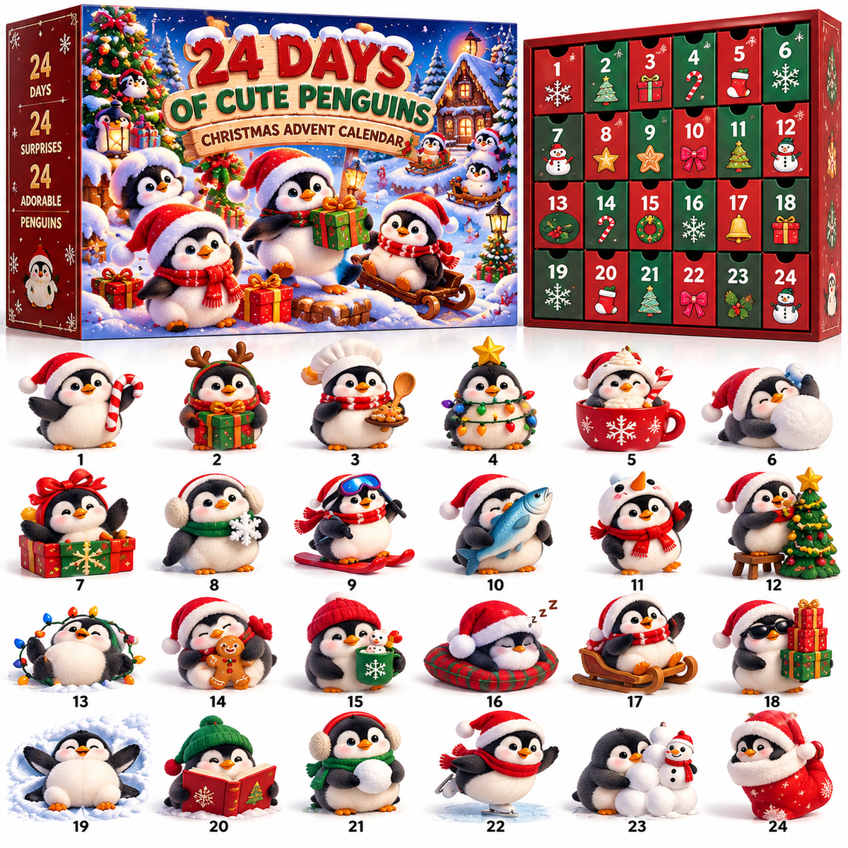 🔥LAST DAY! 50% OFF! 24 Days of Baby Penguin Christmas Mischief