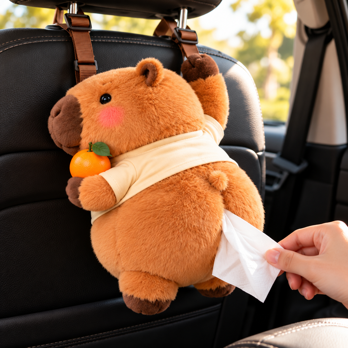 😂 Wait… Tissues Come Out of Its Butt?! 🧻 Funny Capybara Car Tissue Holder – The Cutest Little Road Trip Buddy!