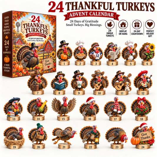 🦃 24 Little Turkeys. 24 Reasons to Be Thankful. — Thanksgiving Countdown Collection