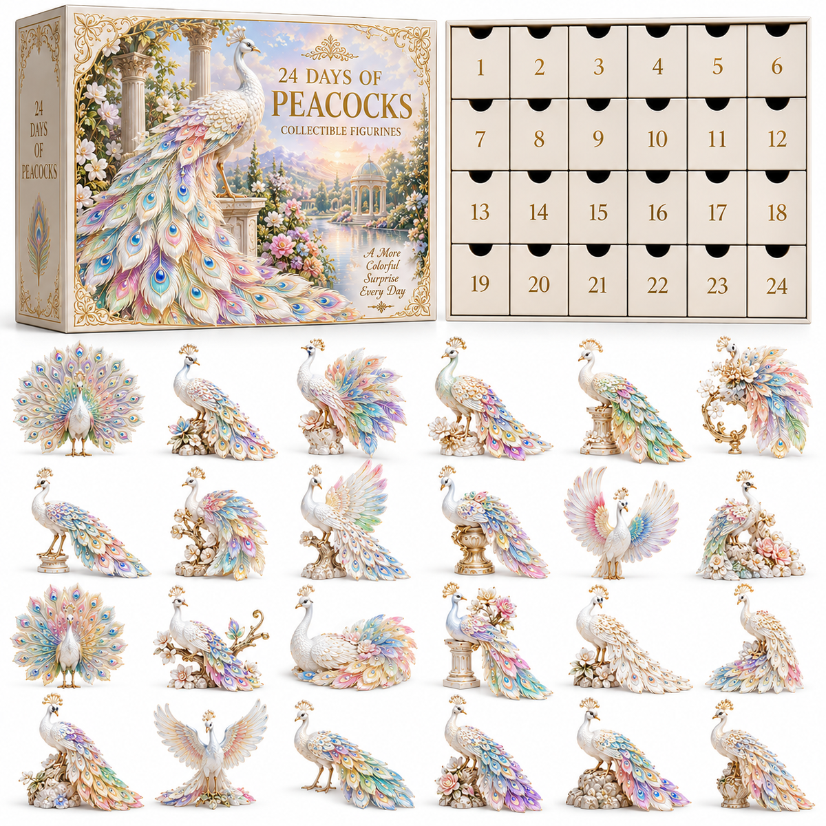 🦚 Ready to Unwrap a Little Elegance? ✨ 2026 Peacock Advent Calendar – 24 Days of Beauty, Wonder & Collectible Surprises!