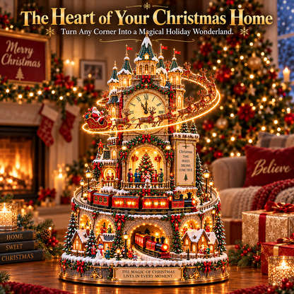 ✨ Ready to Bring Christmas Magic Home? 🎅 2026 Midnight Christmas Magic Clock – A Glowing World of Santa, Reindeer & Trains!