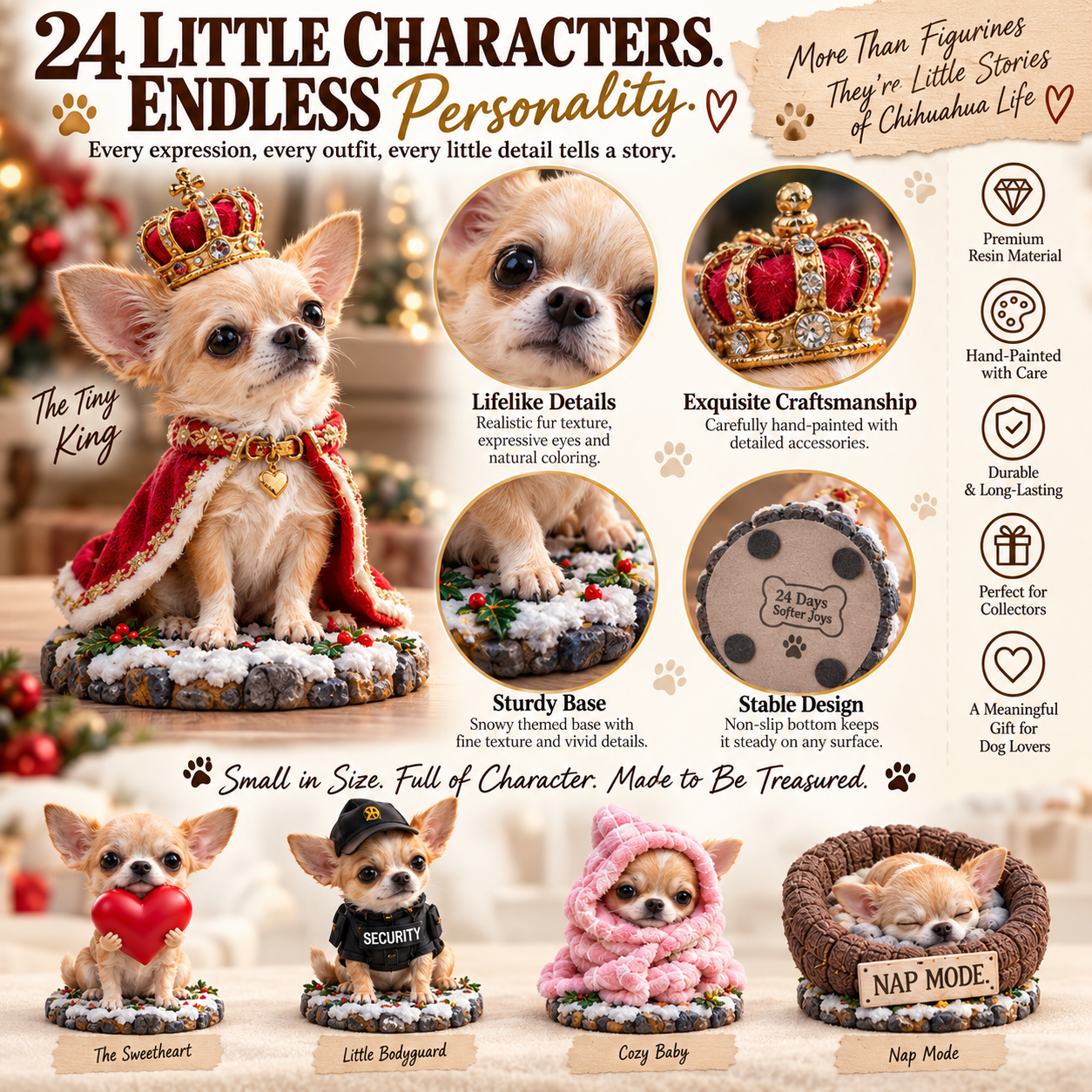 Detailed Chihuahua collectible figures