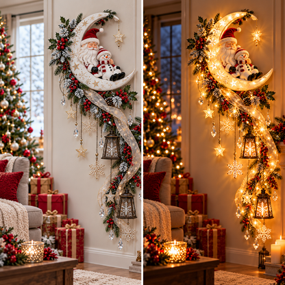 🌙 Ready to Bring Christmas Magic Home?! 🎅 2026 Santa & Snowman Moonlight Wall Decor – A Glowing Christmas Wonderland!