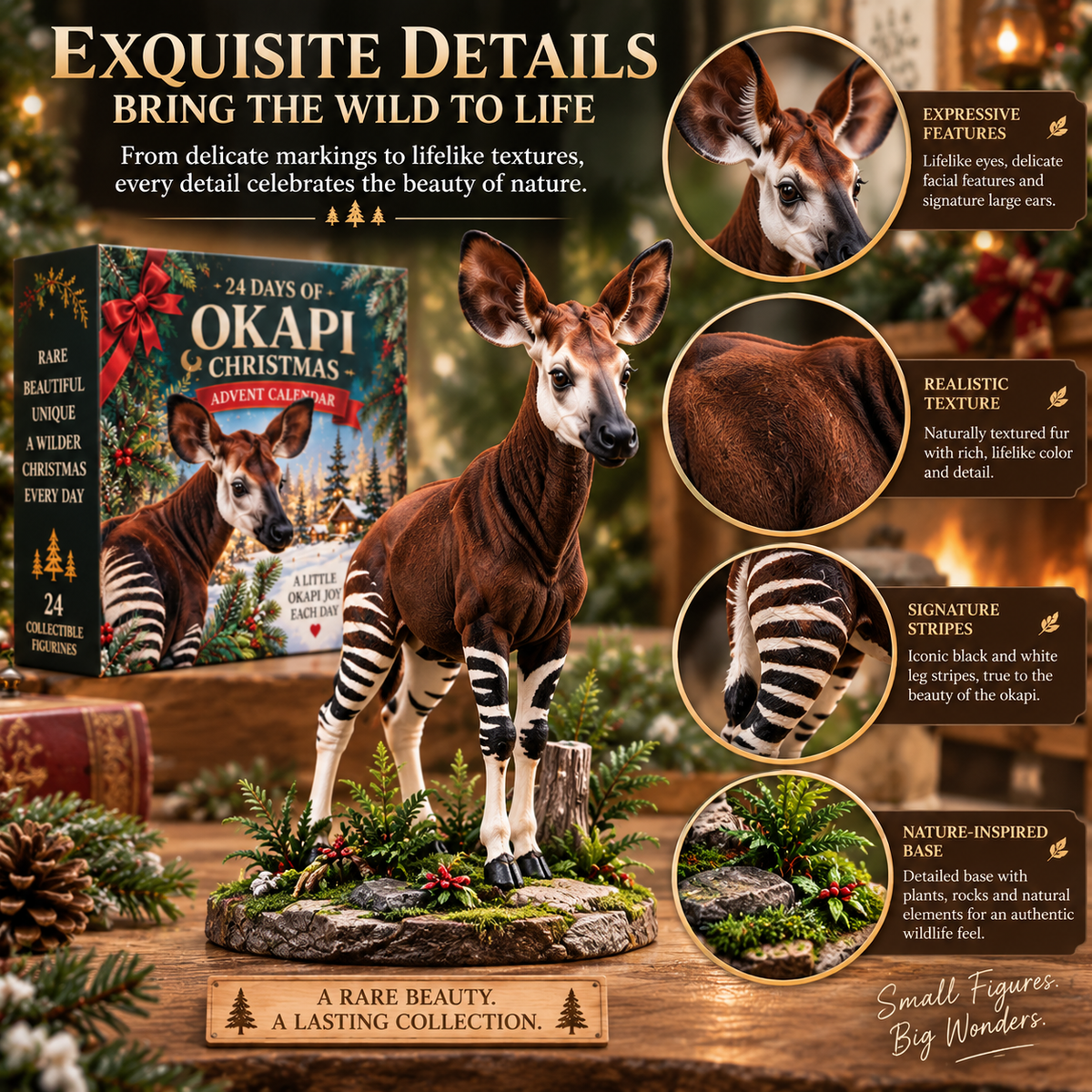 🌿 Ever Seen Nature's Hidden Wonder?! 🎄 2026 Okapi Christmas Advent Calendar – 24 Days of Wild Discoveries & Collectible Surprises!