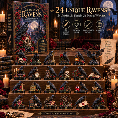 🖤 24 Days of Ravens Advent Calendar – 24 Gothic Raven Collectibles, One Mysterious Christmas Journey 🐦‍⬛🌹