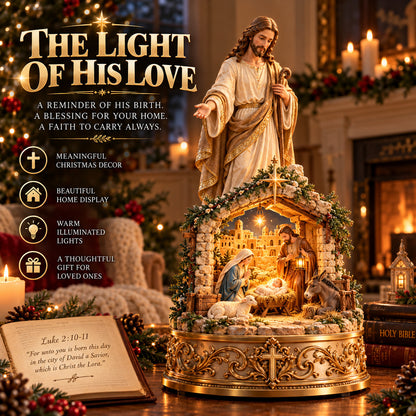 ✨ Let His Light Fill Your Home! ✝️ The Light of His Love – Illuminated Jesus Nativity Sculpture