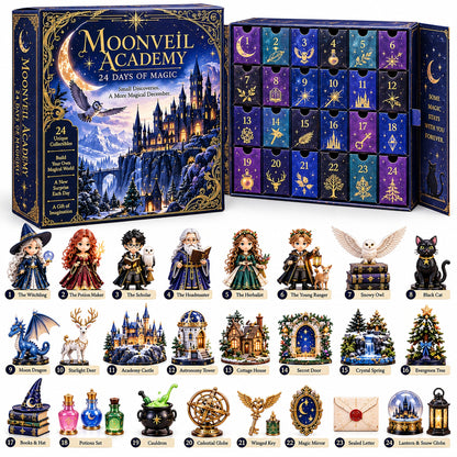 🌙Moonlight Magic Academy -24 Days Magic Advent Calendar | 24 Magical Collection Miniatures And Charming Christmas Surprises✨
